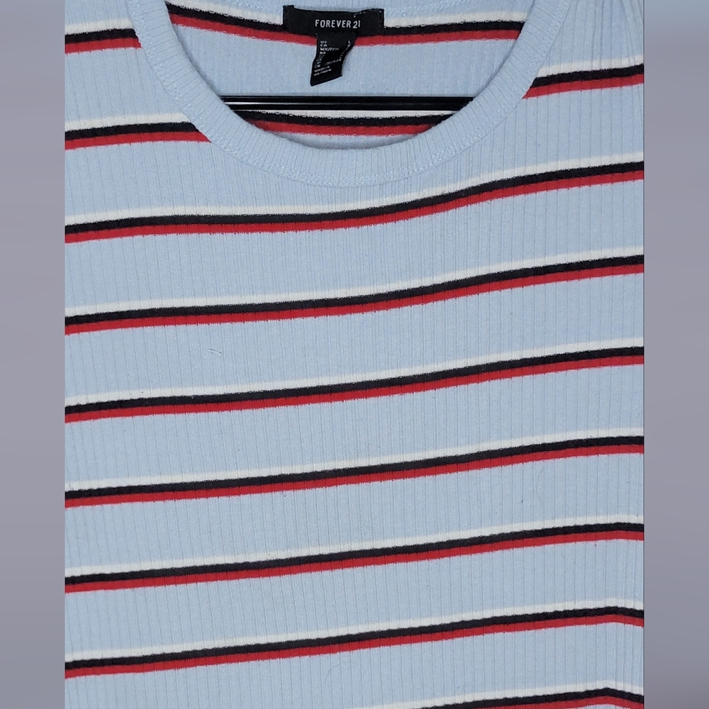 Forever 21 Large Body Con Blue with Stripes Dress